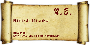 Minich Bianka névjegykártya